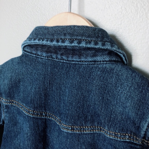 GAP Jean denim dark wash shirt shacket 12-18m baby shirt unisex stretchy - Picture 9 of 10